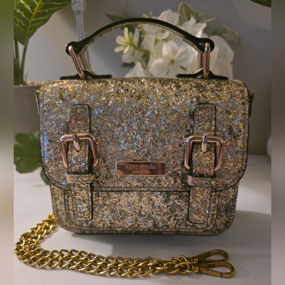 Kate Spade Glitter Crossbody Bag - Gold